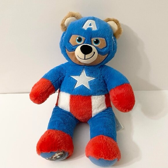 Build A Bear Captain America 16 Inch Tall Plush Marvel Stuffed Animal Bab - Picture 1 of 14